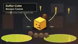 A compact Sulfur Cube bounce course built inside a sulfur cave