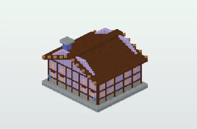 Medieval Timber Merchant House | Furnished Minecraft Schematic preview
