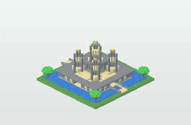 Compact Angkor Wat Temple Schematic preview