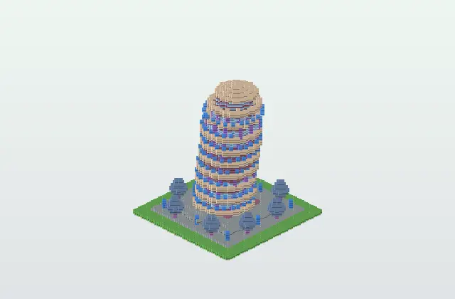 Leaning Tower of Pisa Detailed Minecraft Schematic preview