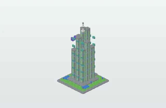 Willis Tower Iconic Compact Minecraft Schematic preview